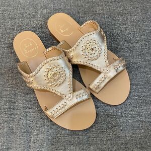 Jack Rogers Gold Flats Sandals Women Size 6.5
